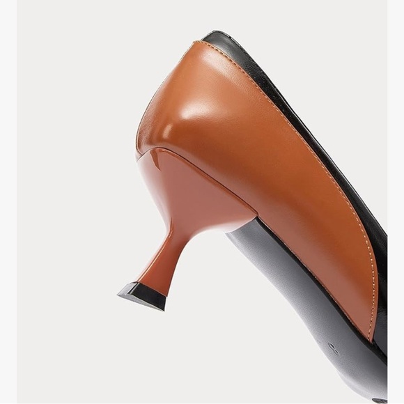 NEWBELLA Vegan Leather Colorblock Heels – Size 8 - Picture 3 of 11